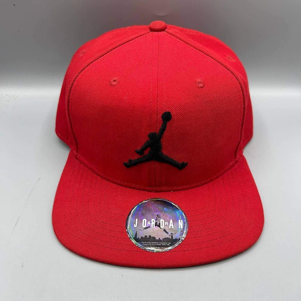 Air Jordan Hat Men Red Embroidered Black Logo Jumpman Snap Back Cap